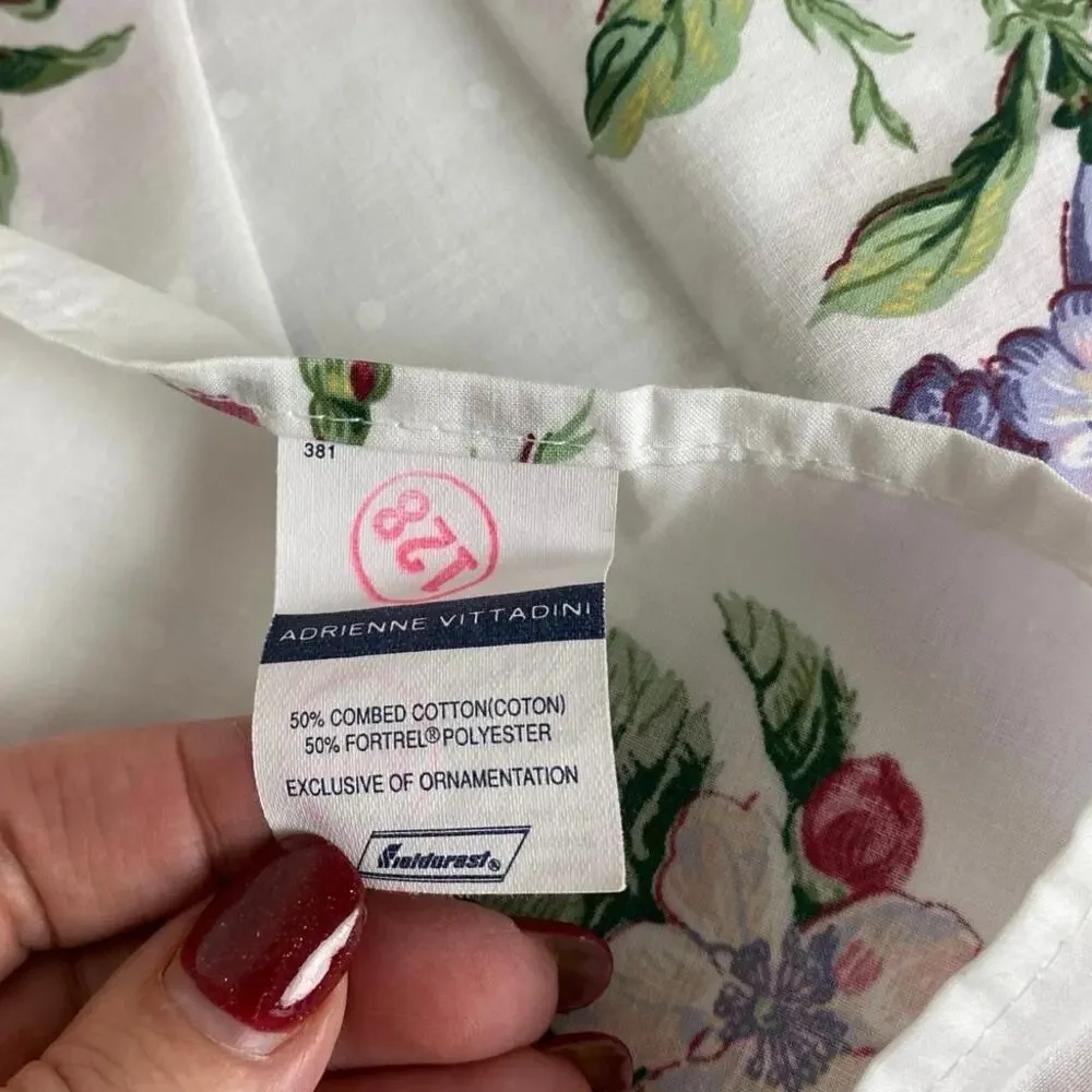 ADRIENNE VITTADINI FIELDCREST Sham King Floral Botanical 40x25 Vintage